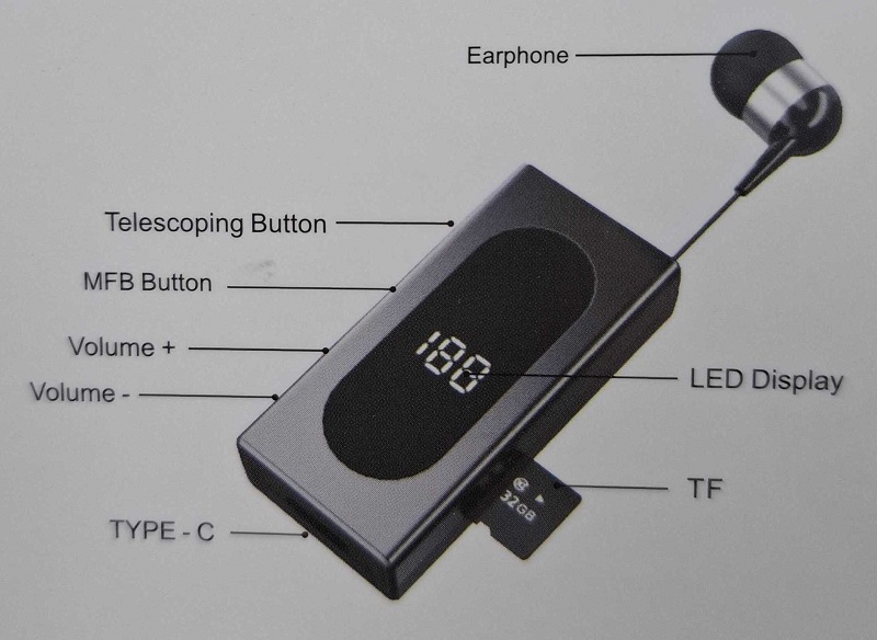 Ασύρματο ακουστικό Bluetooth - K100 - 153416 - Black