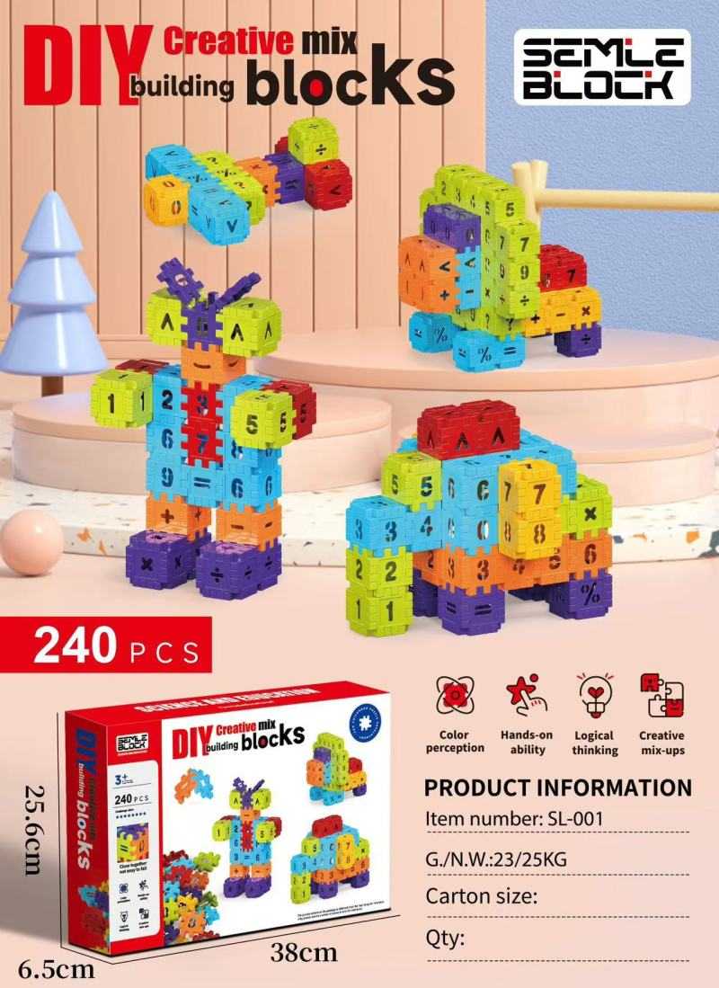 Εκπαιδευτικό παιχνίδι κατασκευών DIY με αριθμούς - 240pcs - SL-001 - 922333