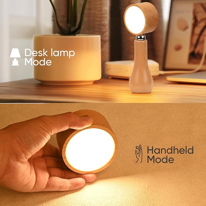 Επαναφορτιζόμενο επιτραπέζιο φωτιστικό LED περιστρεφόμενο - 215358 - Dark Brown