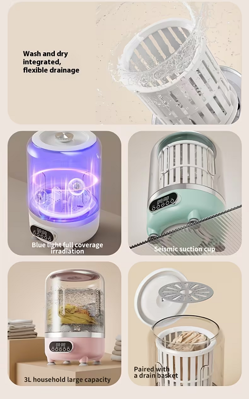 Φορητό επαναφορτιζόμενο πλυντήριο ρούχων mini - HP909 - 457658 - Green