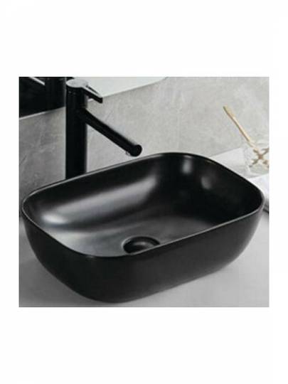 Gloria Elegan-4 Επικαθήμενος Νιπτήρας Πορσελάνης 46.5x33cm Black Matt 81-8417