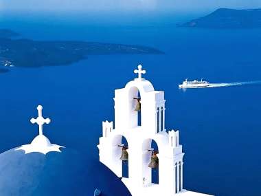 Olympus Diamond Painting "Sea view Church,Greece" - Ψηφιδωτό Μωσαικό "Εκκλησία στις Κυκλάδες με θέα το απέραντο γαλάζιο" 40Χ30