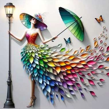 Olympus Diamond Painting "Colorful lady" - Ψηφιδωτό Μωσαικό "Χρωματιστή γυναικεία φιγούρα" 50Χ40