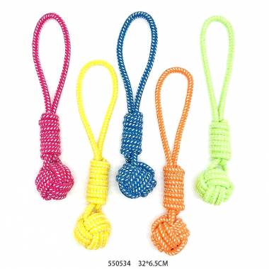 Παιχνίδι σκύλου σχοινί με μπάλα - 32cm - 12pcs - 550534