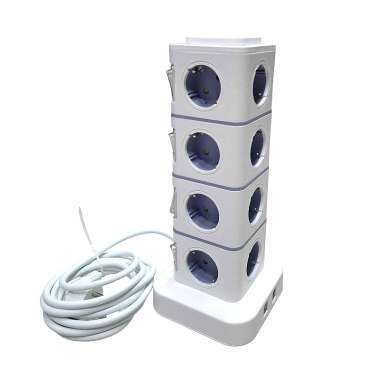 Κάθετο πολύπριζο 16 θέσεων με διακόπτες - Σούκο - 4USB - RC-G16P - 016232