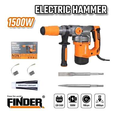 Κρουστικό σκαπτικό πιστολέτο ρεύματος - 1500W/4800bpm - 198226 - Finder