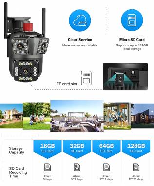Κάμερα ασφαλείας IP - Triple - WiFi - V380 - 008005