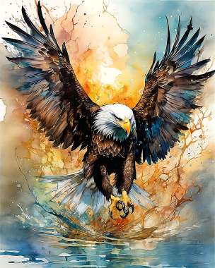 Olympus Diamond Painting "Bald eagle" - Ψηφιδωτό Μωσαικό "Φαλακρός Αετός" 50X40