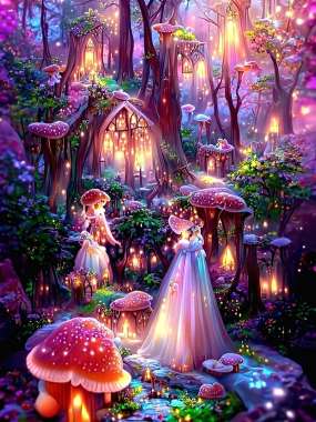 Olympus Diamond Painting "Dreamland,fairy Village" - Ψηφιδωτό Μωσαικό "Φανταστική εικόνα που θυμίζει παραμύθι" 50Χ40