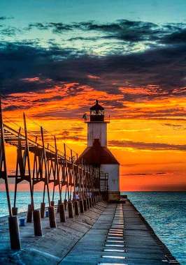 Olympus Diamond Painting "Lighthouse St.Joseph Michigan,USA" - Ψηφιδωτό Μωσαικό "Φάρος κάπου στις ΗΠΑ" 40Χ30