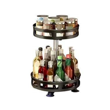 Ραφιέρα οργάνωσης κουζίνας περιστρεφόμενη διώροφη - 11902 - 114005 - Black