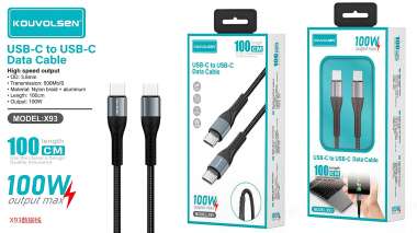 Καλώδιο φόρτισης & data - USB Type-C σε Type-C - Super Fast Charge - X93 - 100W - 672406