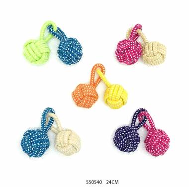Παιχνίδι σκύλου σχοινί με μπάλες - 24cm - 12pcs - 550540