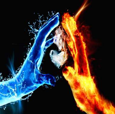 Olympus Diamond Painting "Heavenly hands,heart" - Ψηφιδωτό Μωσαικό "Χέρι φωτιάς & χέρι νερού σχηματίζουν καρδιά " 50X40