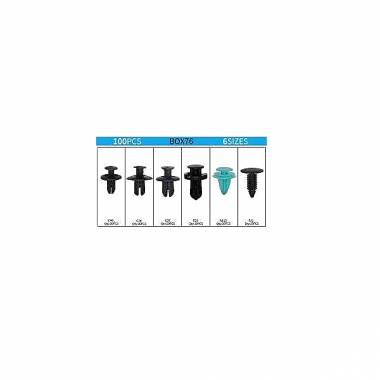 Σετ συνδετήρες αυτοκινήτου 6 τύπων - 100pcs - 001900