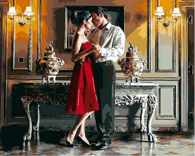Olympus Diamond Painting "Tender moment of couple ready to dance" - Ψηφιδωτό Μωσαικό "Τρυφερή στιγμή ζευγαριού έτοιμο να χορέψει" 50X40