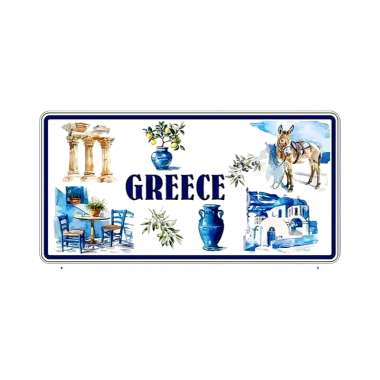 Μεταλλική πινακίδα Souvenir - 12pcs - Greece - 15x30cm - 181040