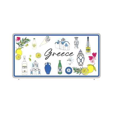 Μεταλλική πινακίδα Souvenir - 12pcs - Greece - 15x30cm - 181045