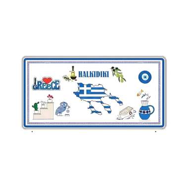 Μεταλλική πινακίδα Souvenir - 12pcs - Chalkidiki - 15x30cm - 181046