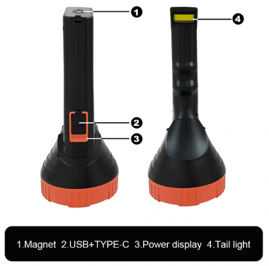 Επαναφορτιζόμενος φακός LED - 88069 - 182752 - Red/Black