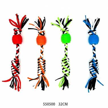 Παιχνίδι σκύλου σχοινί με μπάλα - 32cm - 550500 - 12PCS