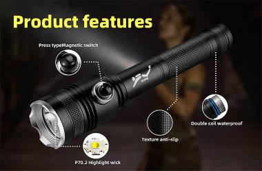 Επαναφορτιζόμενος καταδυτικός φακός LED - XP-021 - 200187