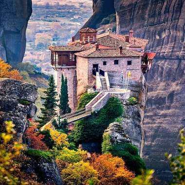 Olympus Diamond Painting "Monasteryhe Monastery of Rousanou,Meteora,Kalampaka,Greece" - Ψηφιδωτό Μωσαικό "Ιερά μονή Ρουσάνου,Μετέωρα" 50X40