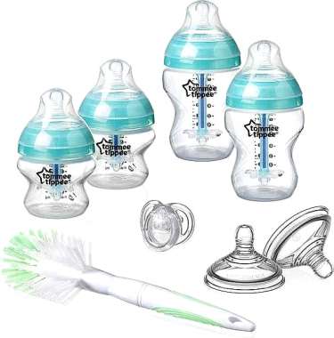 Tommee Tippee Σετ Πλαστικά Μπιμπερό Advanced Comfort Vented Bottle Starter Kit Κατά των Κολικών με Θηλή Σιλικόνης 260ml για 0+ μηνών 8τμχ Turquoise