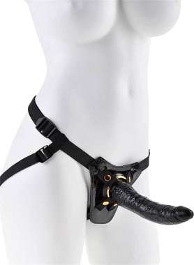 Pipedream Fetish Fantasy Gold - Designer Strap-On Black 18cm