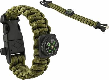 Βραχιόλι Επιβίωσης Paracord 5 σε 1 Πράσινο