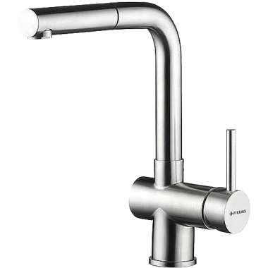 Pyramis Capriccio Premium Μπαταρία Κουζίνας Πάγκου με Ντουζ Inox Ασημί 090917201