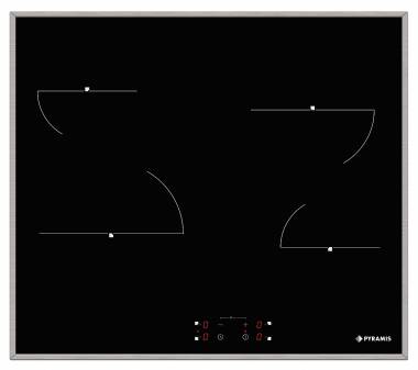 Pyramis PHC61410IFB Κεραμική Εστία Αυτόνομη Inox με Λειτουργία Κλειδώματος 58x51εκ. (174020040)