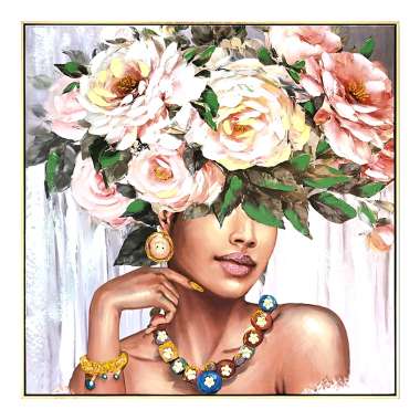 Olympus Diamond Painting "Flower woman" - Ψηφιδωτό Μωσαικό "Γυναίκα με λουλούδια " 50Χ40