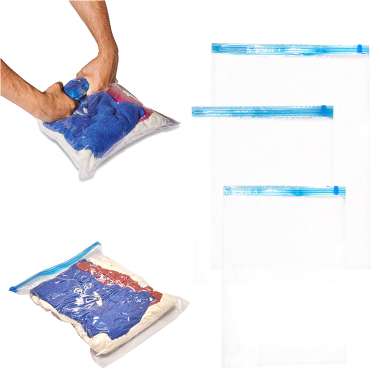 Πλαστική Σακούλα Αποθήκευσης για Τσάντες / Ρούχα Αεροστεγής και με Κενό Αέρος 9τμχ