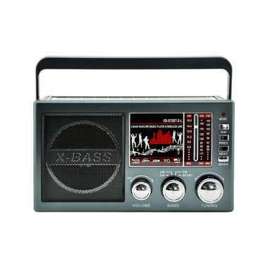 Επαναφορτιζόμενο ραδιόφωνο με ηλιακό πάνελ - XB-873BT-S  - 219211 - Grey