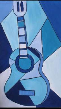 Olympus Diamond Painting "Blue cubic guitar,P.Picasso" - Ψηφιδωτό Μωσαικό "Μπλε κιθάρα Π.Πικάσο" 40Χ30