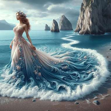 Olympus Diamond Painting "Girl with gorgeous dress" - Ψηφιδωτό Μωσαικό "Γυνάικα με καταπληκτικό φόρεμα" 50Χ40