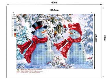 Olympus Diamond Painting Snowmen - ψηφιδωτό Μωσαικό Χιονάνθρωποι 30χ40