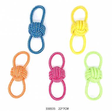 Παιχνίδι σκύλου σχοινί με μπάλα - 22x7cm - 12pcs - 550535