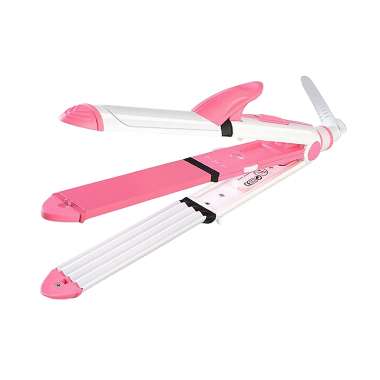 Ισιωτική μαλλιών - 3in1 - KM-1213 - Multistyler - Kemei - Pink/White