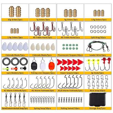 Σετ αξεσουάρ ψαρέματος σε θήκη - 128pcs - 831803