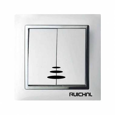 Διακόπτης τοίχου χωνευτός με λυχνία - Διπλός ενιαίου ελέγχου - RC3603 - 360302