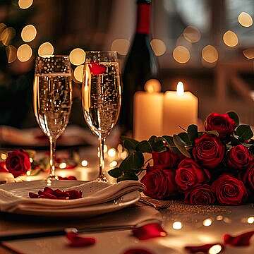 Olympus Diamond Painting "Romantic dinner, table for couple with roses and wine" - Ψηφιδωτό Μωσαικό "Ρομαντικό δείπνο,τραπέζι για ζευγάρι με τριαντάφυλλα και κρασί" 50Χ40