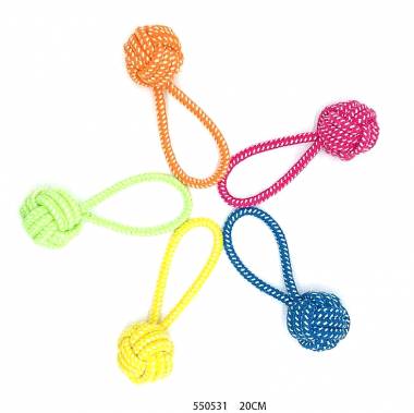 Παιχνίδι σκύλου σχοινί με μπάλα - 20cm - 12pcs - 550531