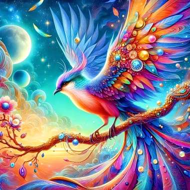 Olympus Diamond Painting "Colorful bird" - Ψηφιδωτό Μωσαικό "Πολύχρωμη πουλάκι" 50Χ40