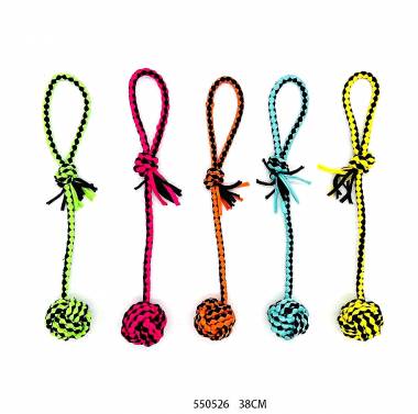 Παιχνίδι σκύλου σχοινί με μπάλα - 38cm - 12pcs - 550526