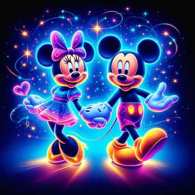 Olympus Diamond Painting "Mickey and Minnie mouse "- Ψηφιδωτό Μωσαικό "Μίκυ και μίνι μάους" 50Χ40