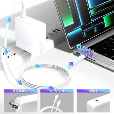 Φορτιστής Laptop Type-C με αντάπτορα πρίζας - PD-96W - V-7419 - 029086