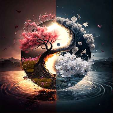 Olympus Diamond Painting "Ying & Yang" - Ψηφιδωτό Μωσαικό "Γινγκ και Γιανγκ" 50Χ40