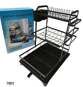 Πιατοθήκη αποστράγγισης διώροφη - 7501-3 - 521407 - Black
